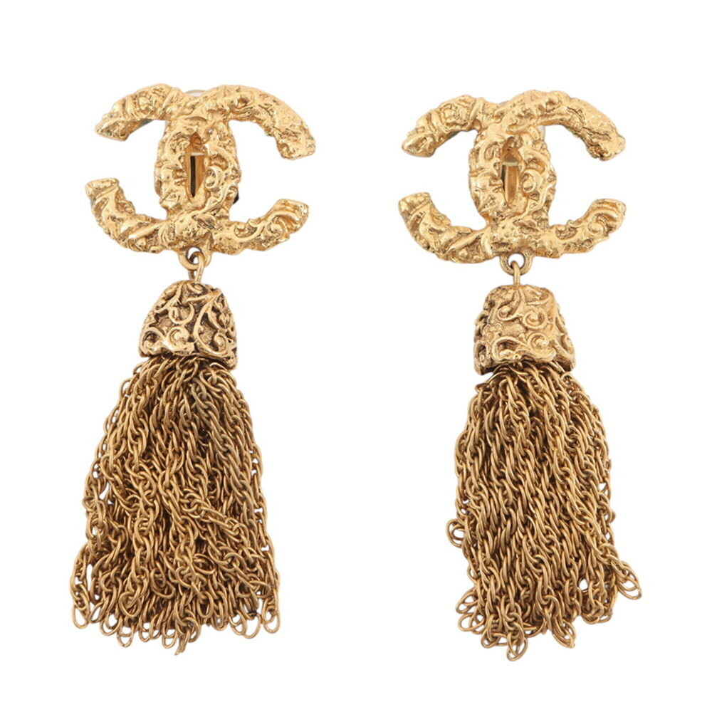 CHANEL Gold Logo Earrings - Picture 1 of 9